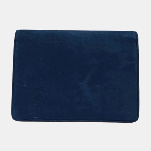 Gucci Blue Sapphire Suede Flap Shoulder Bag With Gold Chain - Picture 4 of 9